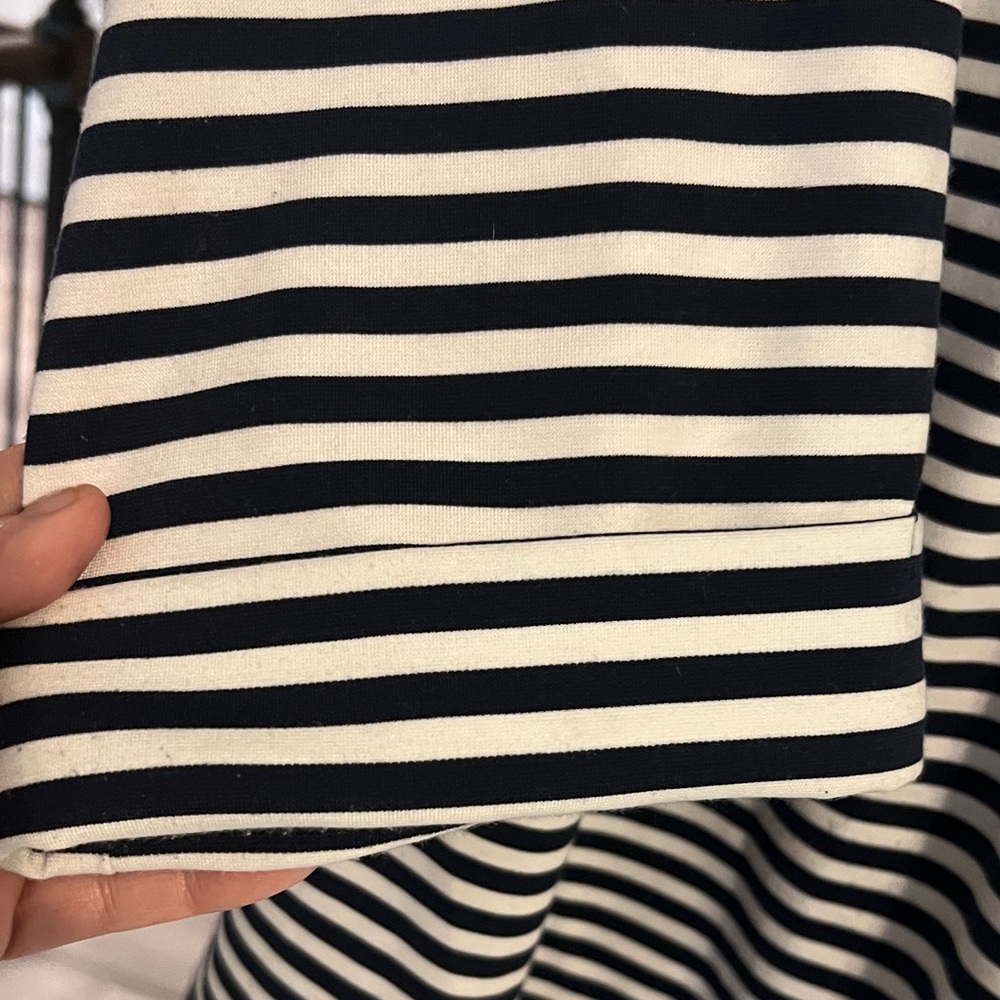 Christian Siriano Black and White Striped Hooded Zip Jacket - Picture 8 of 9